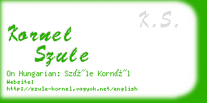 kornel szule business card